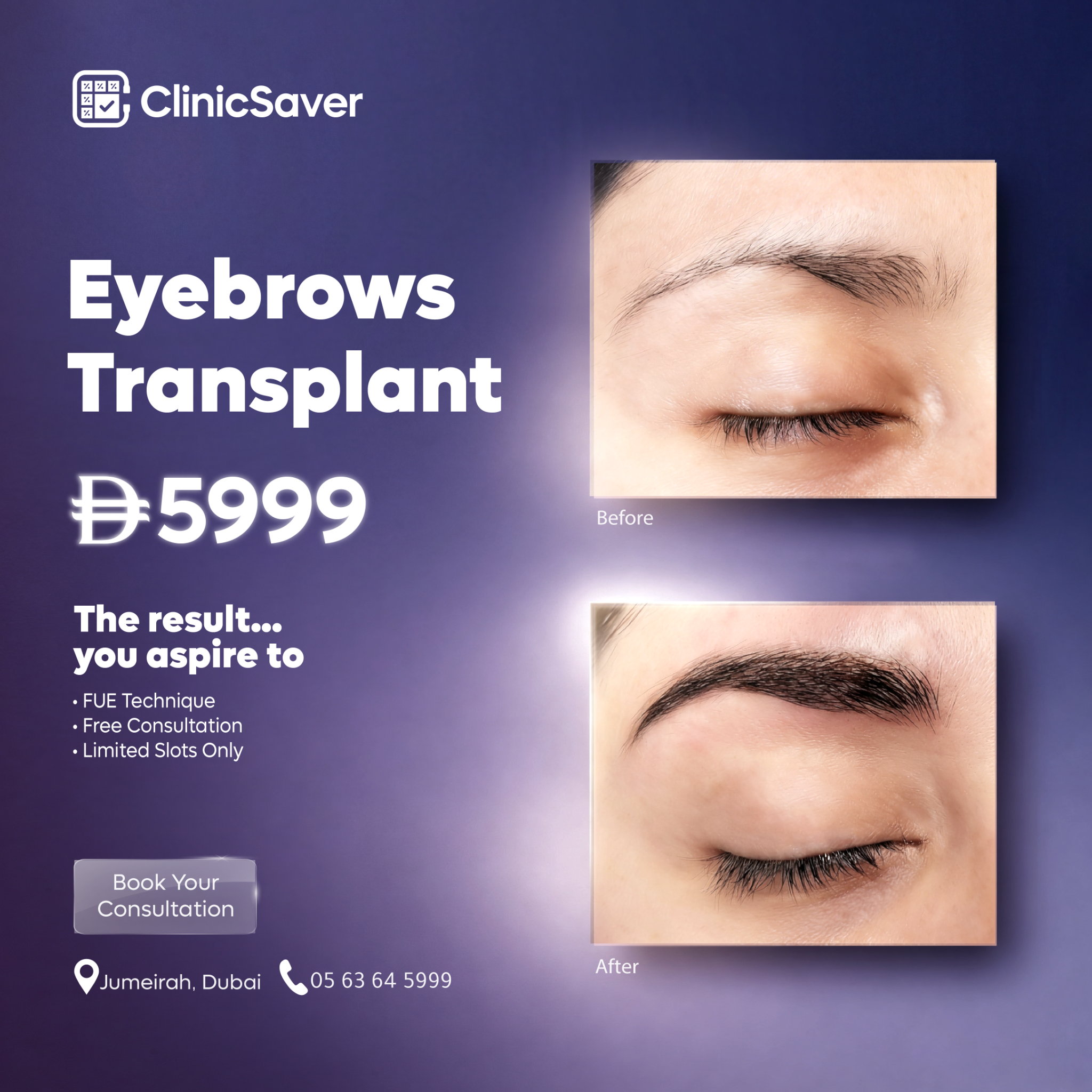 ClinicSaver Facebook ad: AED 5,999. Limited availability.
