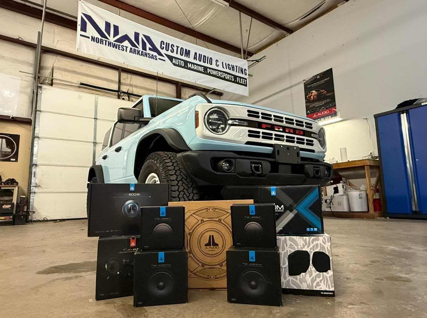 NWA Custom Audio & Lighting Facebook ad: FORD BRONCO FULL JL AUDIO BUILD