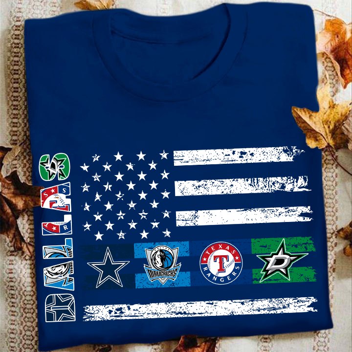 Sport Fans Facebook ad: Dallas Sports American Flag Fan T-Shirt