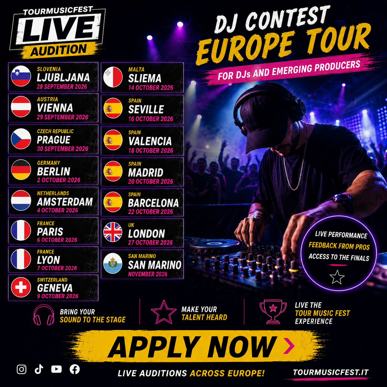 Tour Music Fest Facebook ad: Are you a DJ?