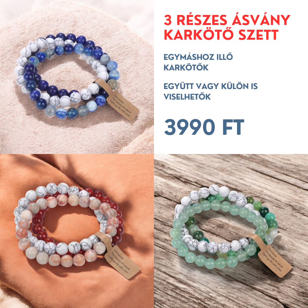 Obsidia Webáruház Facebook ad: 3 részes karkötő szettek