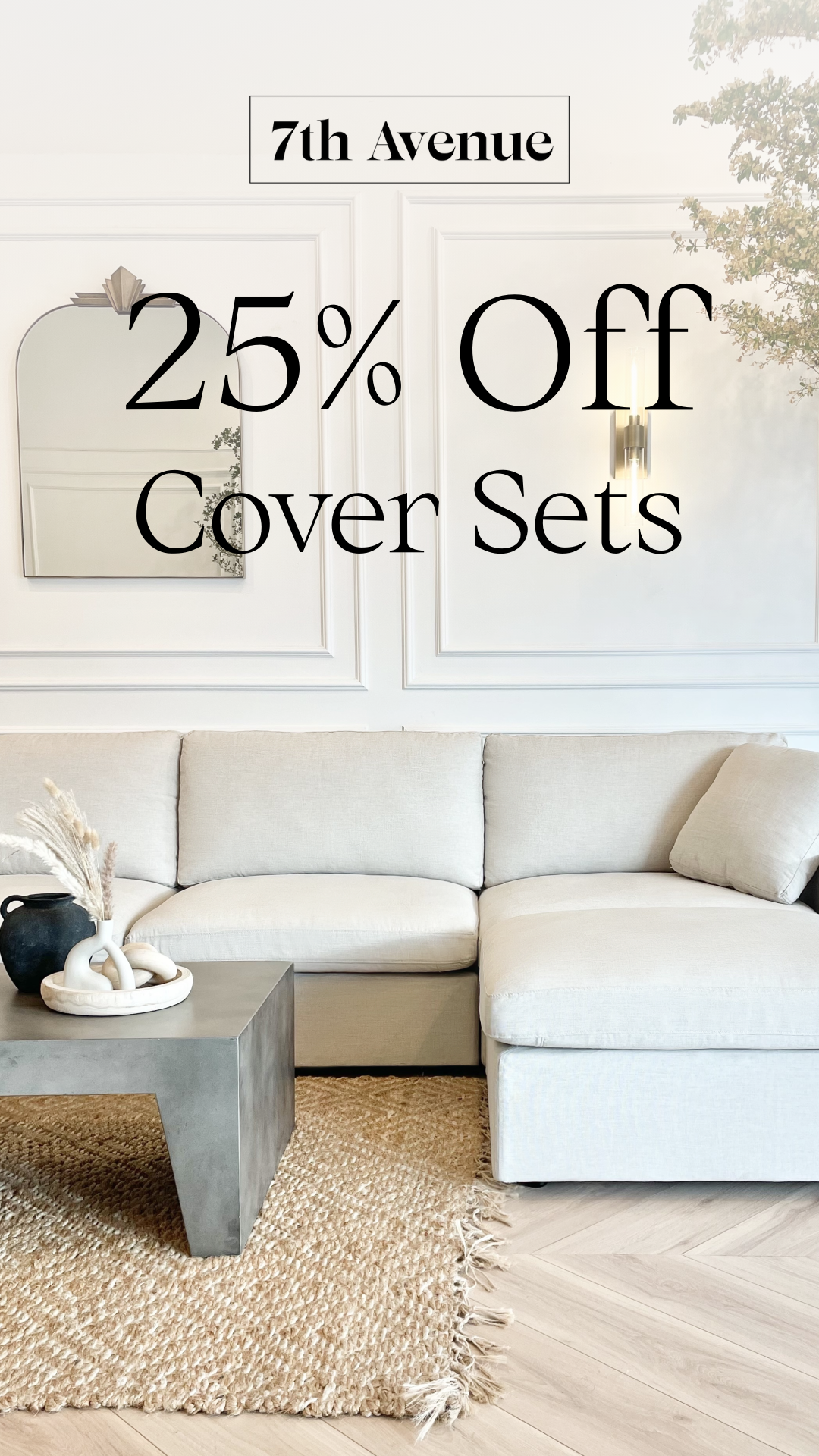 7th Avenue Facebook ad: 25% OFF Cover Sets