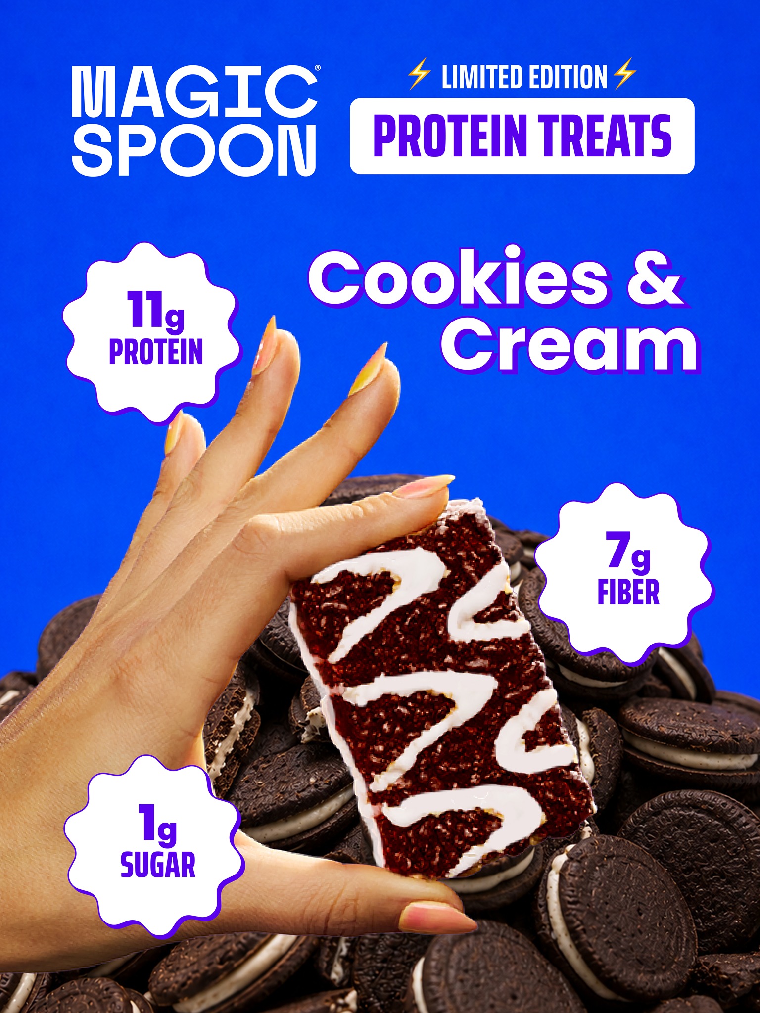 Magic Spoon Cereal Facebook ad: Limited Edition: Cookies & Cream + Cookie Dough