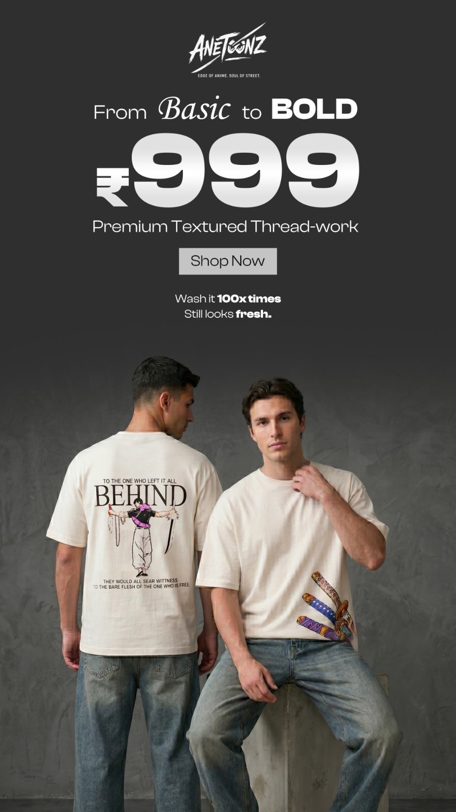 Anetoonz Facebook ad: Bestselling Anime Tees Starting From ₹999