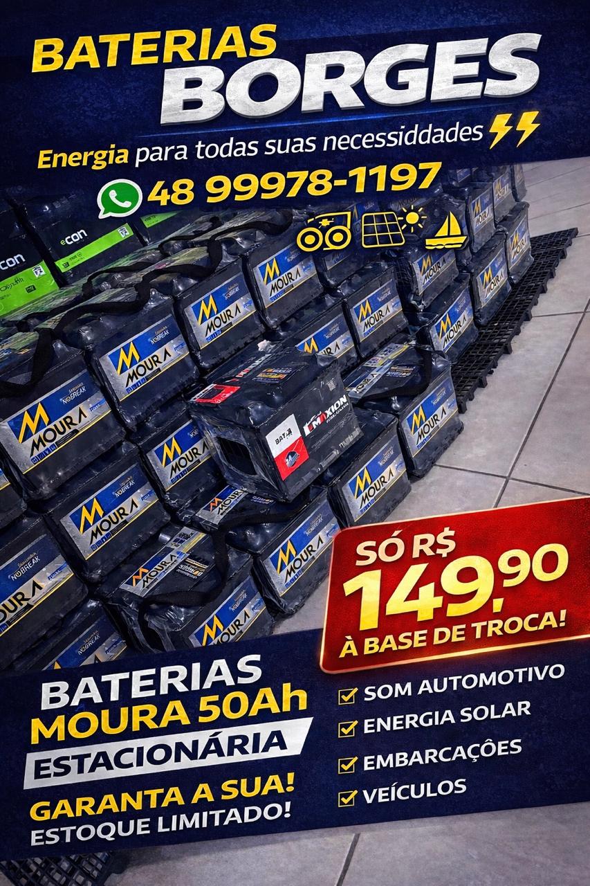 AUTO BATERIAS BORGES Facebook ad: OFERTA ESPECIAL, BATERIAS MOURA 50Ah �