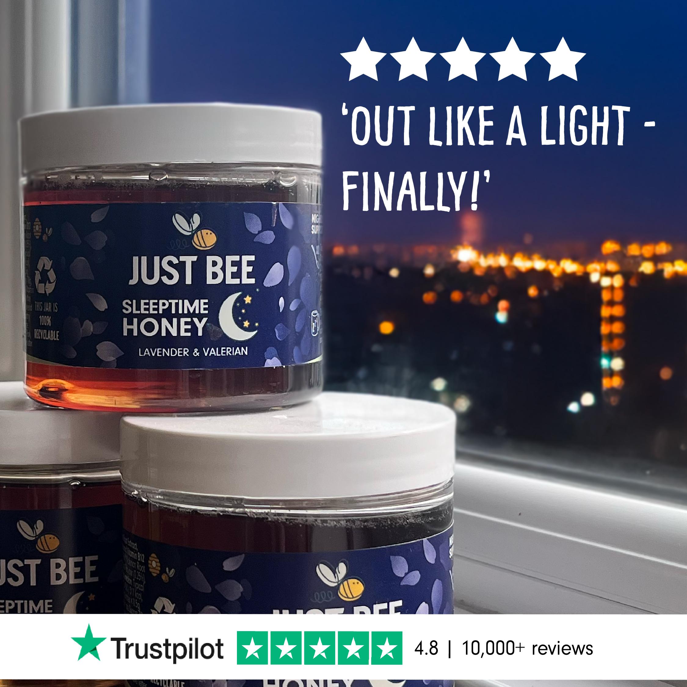 Just Bee Honey Facebook ad: Just Bee Sleeptime Honey