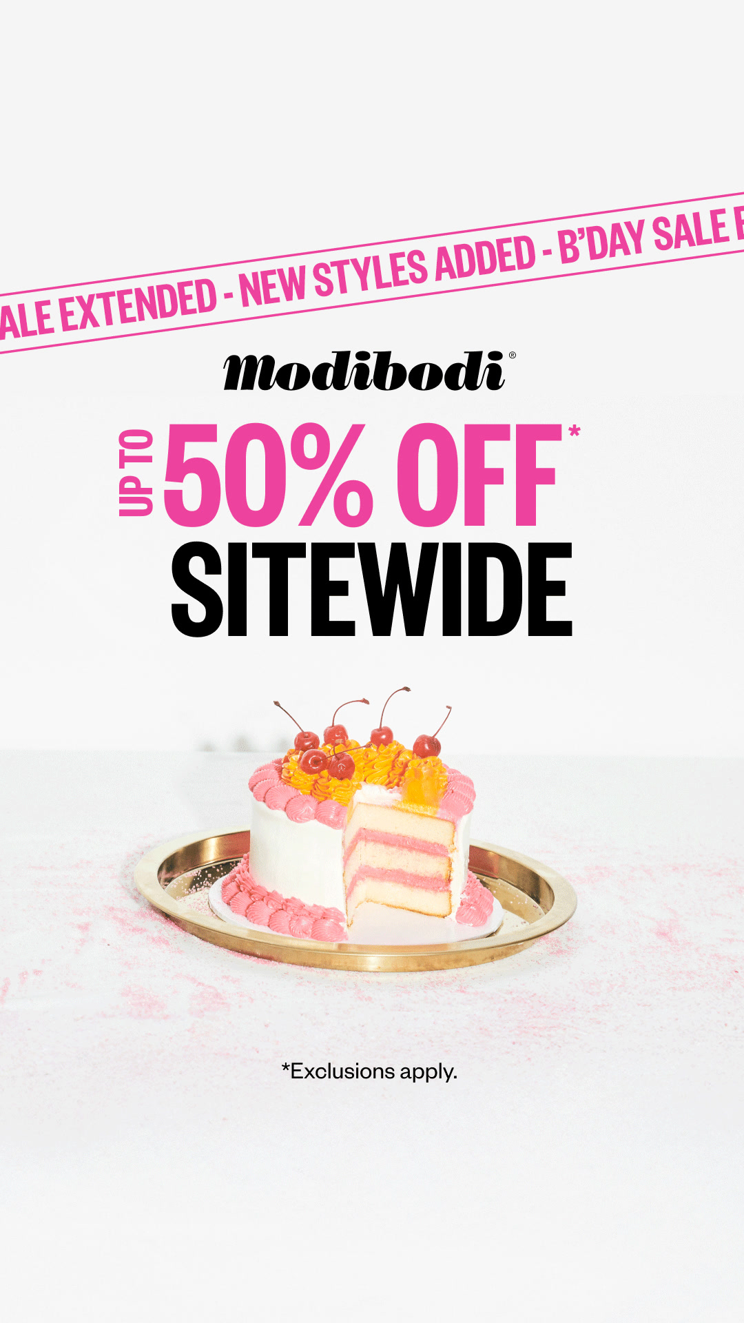 Modibodi Facebook ad: Birthday Sale Extended. New Styles!