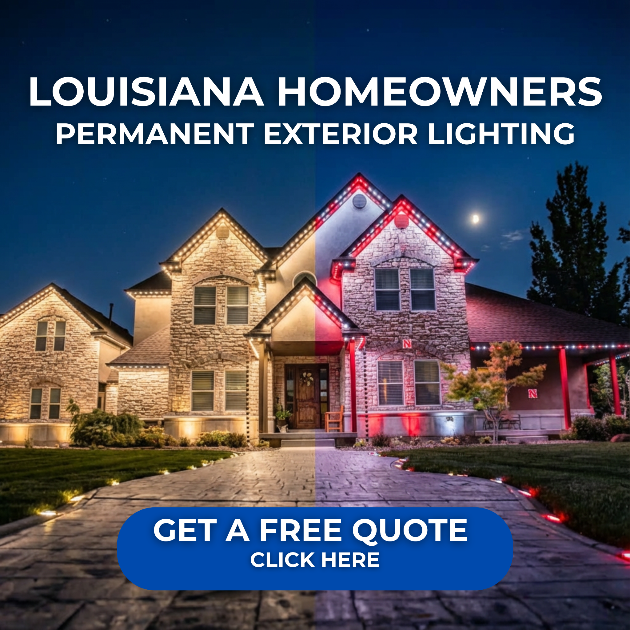 WhoDat Permanent Lighting Facebook ad: Transform Your Home's Exterior With Permanent Lighting