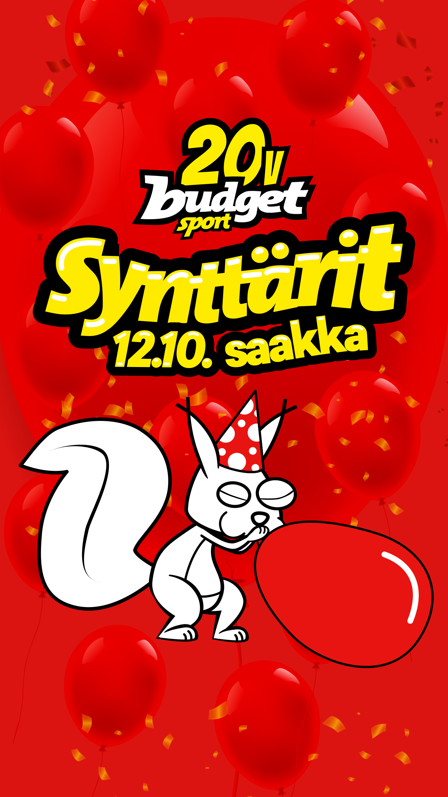 Budget Sport Facebook ad: Synttäritarjouksia täällä