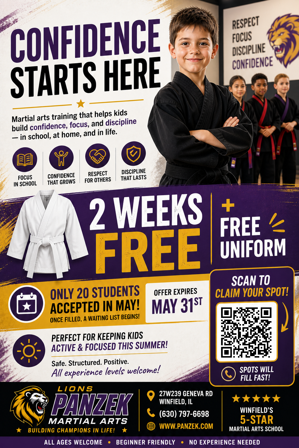 Lions Panzek Martial Arts Facebook ad: PARENTS, THIS IS FOR YOU
