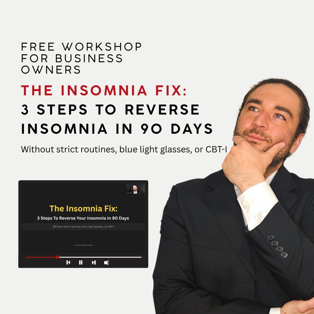 Andrew Sleep Coach Facebook ad: Tap Learn More if you're a business owner…