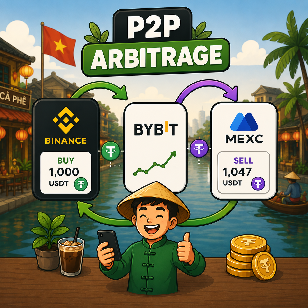 Fernando P2P Facebook ad: Crypto Arbitrage VN