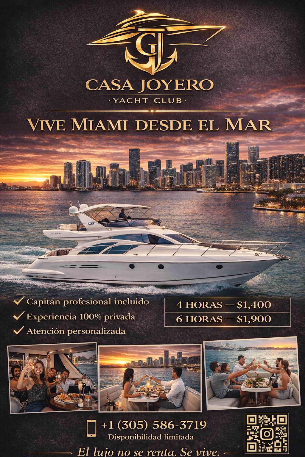 Casa Joyero Yacht Club Facebook ad: Your Private Yacht in Miami Awaits