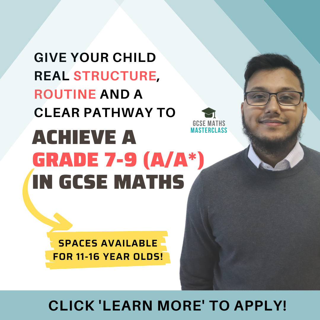Ash Kibria - GCSE Maths Teacher, Tutor & Examiner Facebook ad: Help Your Child Achieve Top Marks in GCSE Maths