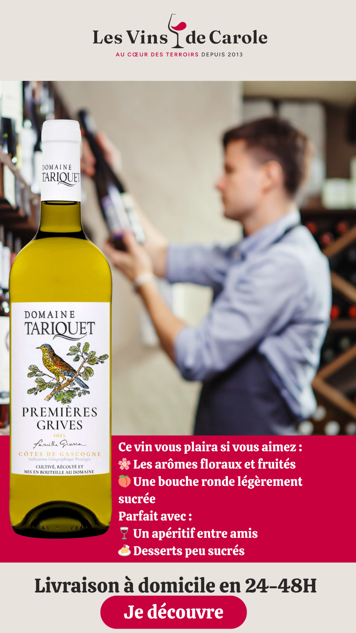 Les Vins de Carole Facebook ad from Apr 21, 2026
