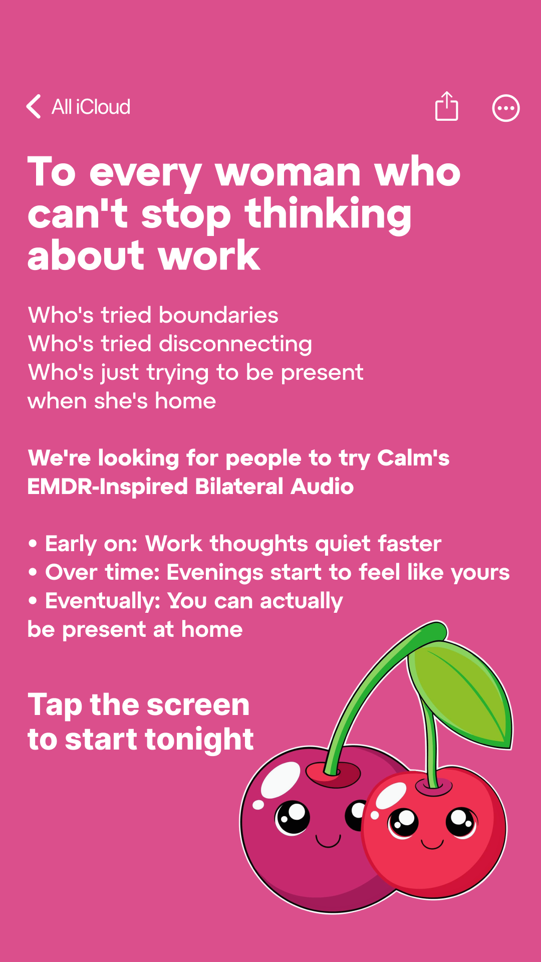 Calm Facebook ad