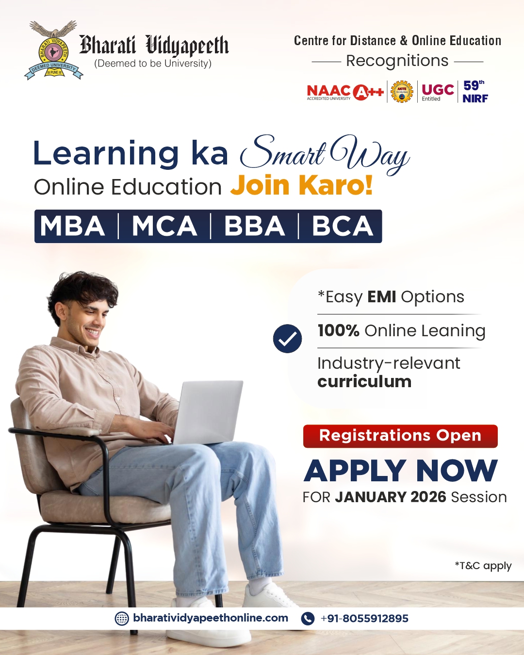 Bharati Vidyapeeth Center for Distance & Online Education Facebook ad