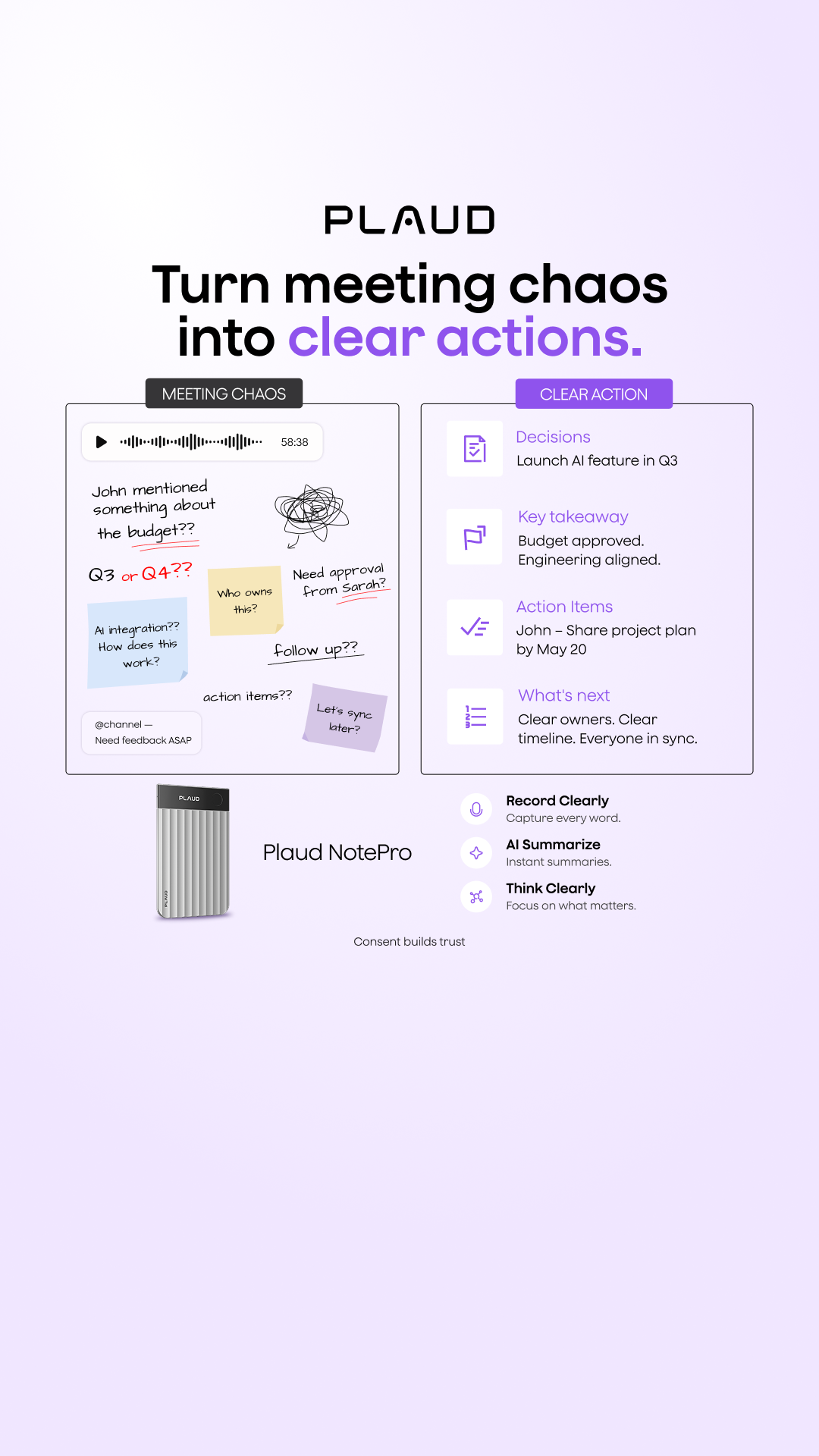 Plaud Facebook ad from Aug 17, 2026
