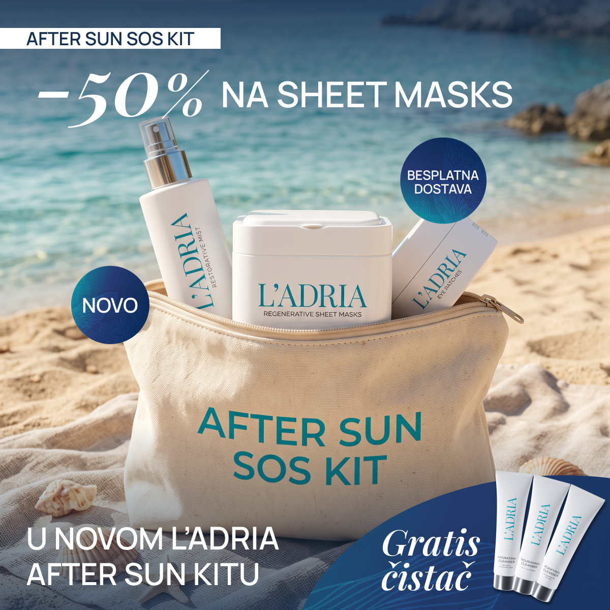 L'ADRIA Facebook ad: NOVO: After Sun Kit uz -50% popusta