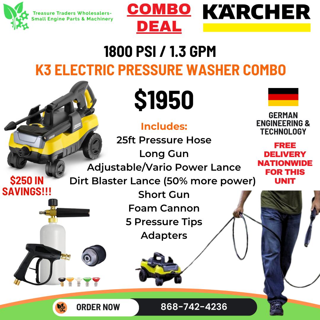 Treasure Traders Wholesalers - Small Engine Parts & Machinery Facebook ad: DEALS ON K'A'RCHER ELECTRIC & GAS PRESSURE WASHERS…