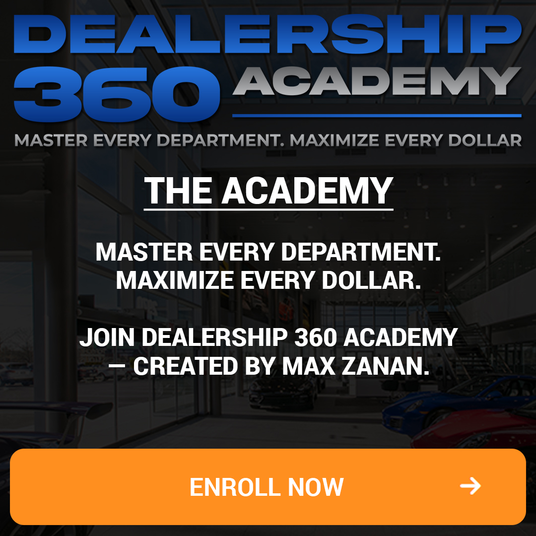 Dealership 360 Academy Facebook ad: Transform Your Dealership with Dealership 360 Academy!