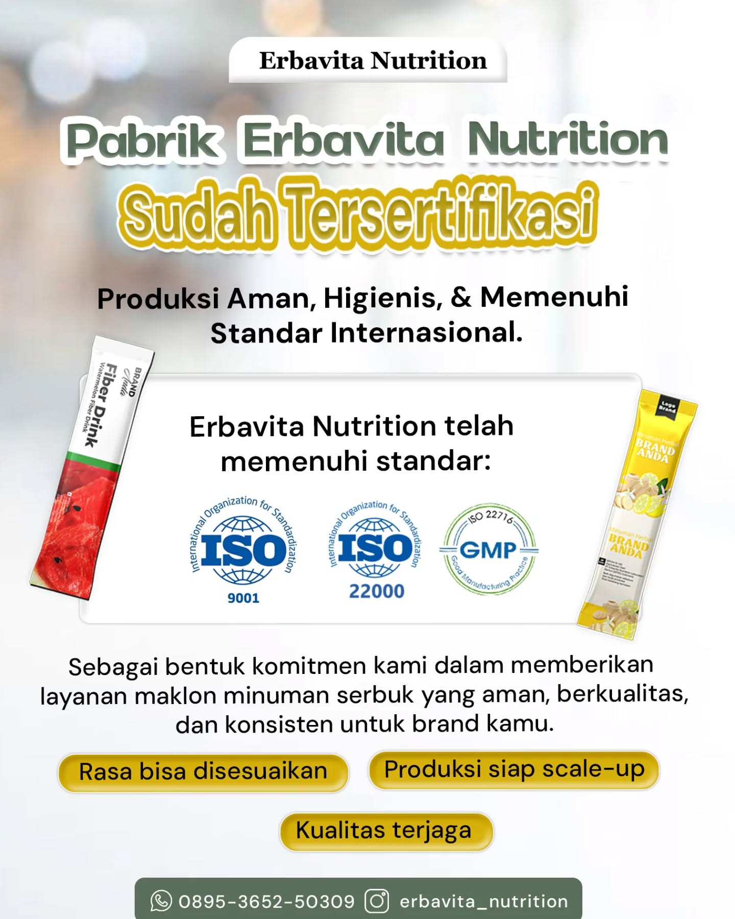 Erbavita Nutrition Facebook ad: Promo MOQ 100 Pcs