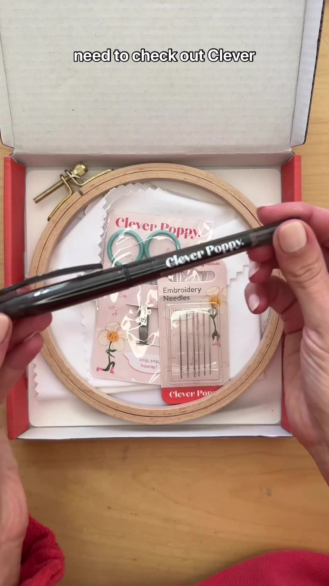 Clever Poppy Facebook ad: Embroidery Kit for Beginners