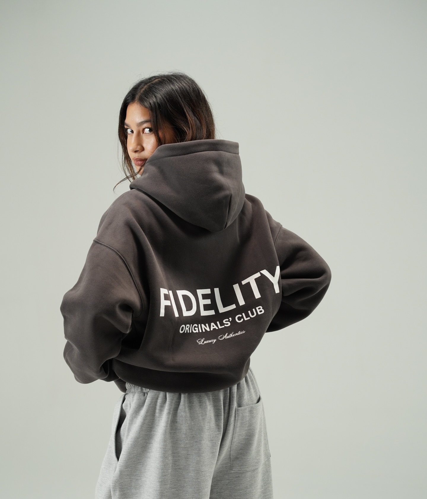 Fidelity Clo Facebook ad: 380G | Oversized Dark Grey Hoodie