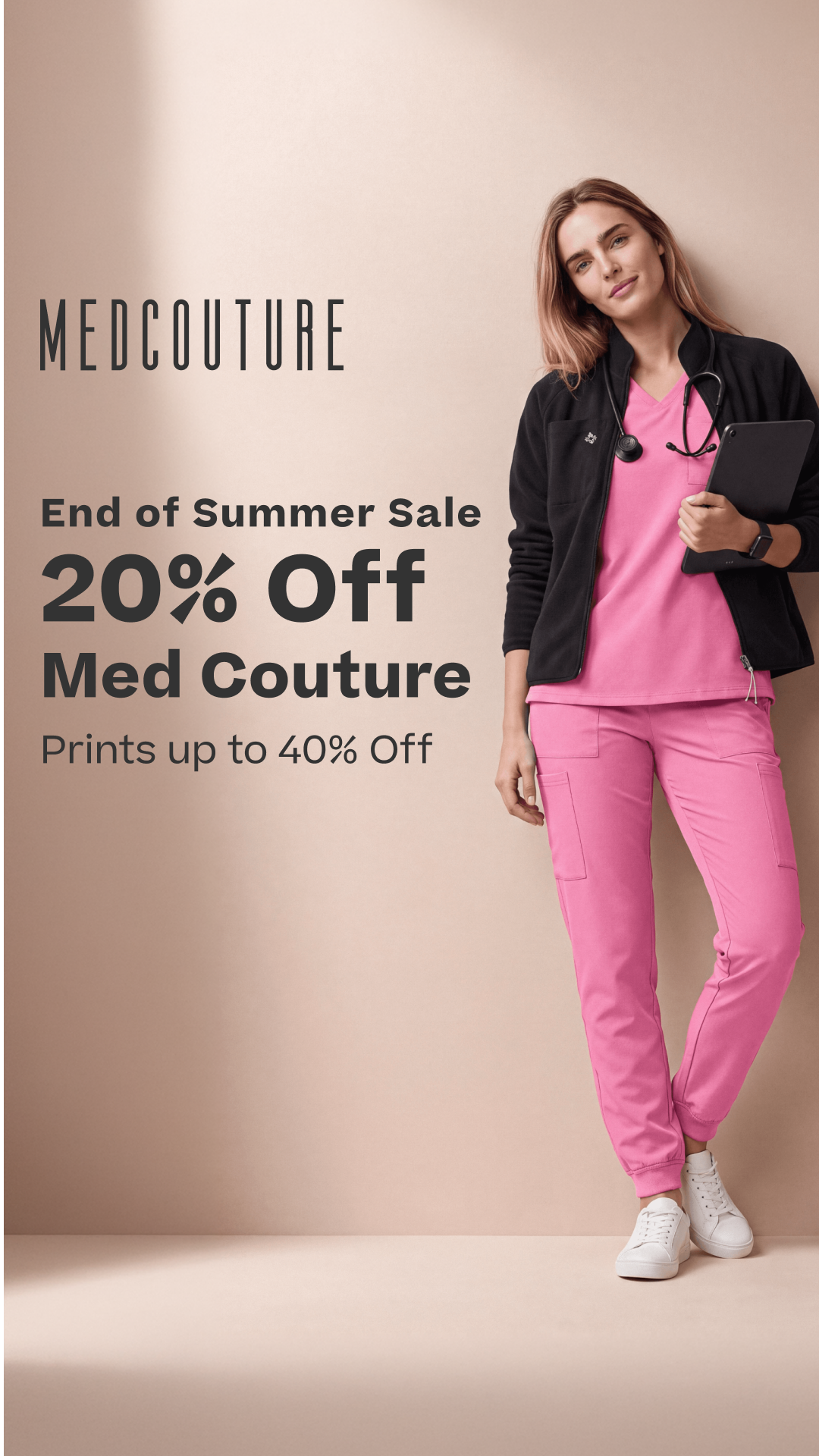 Med Couture Facebook ad: 20% Off Med Couture Styles.