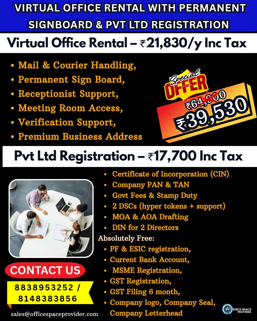 Office Space Provider Facebook ad: https://officespaceprovider.com/virtual-office/