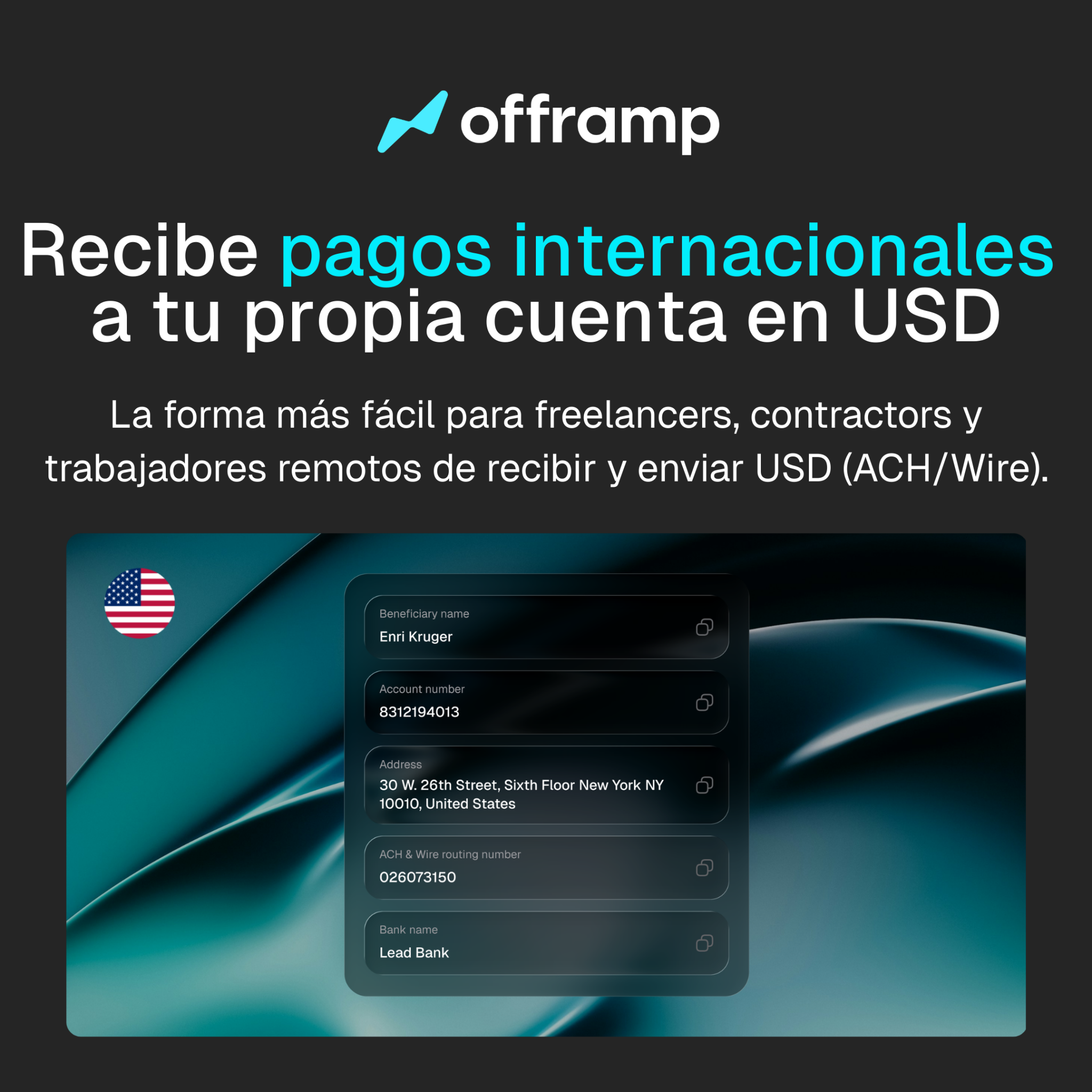 Offramp Facebook ad: En Bolivia los dólares escasean.