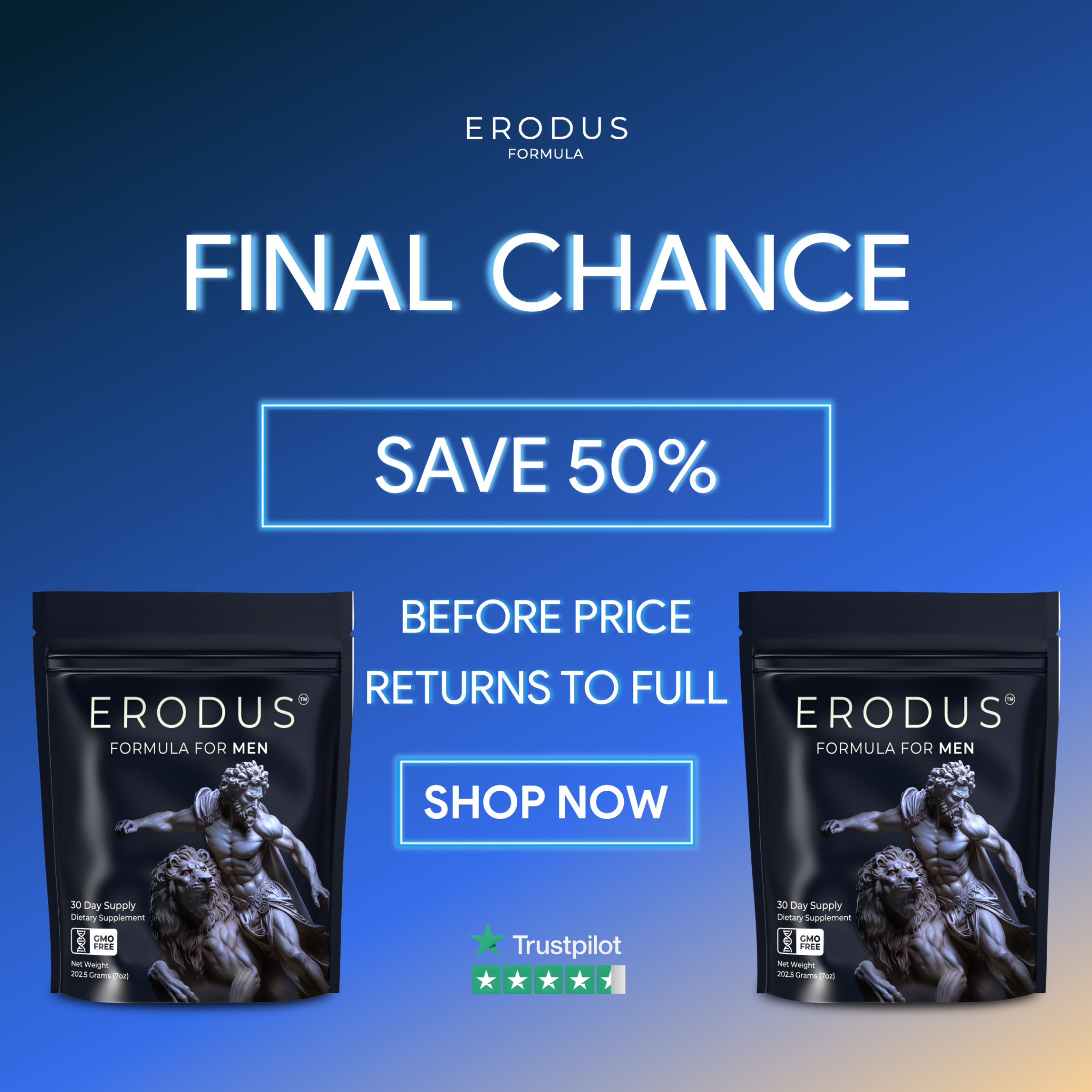Erodus Formula For Men Facebook ad
