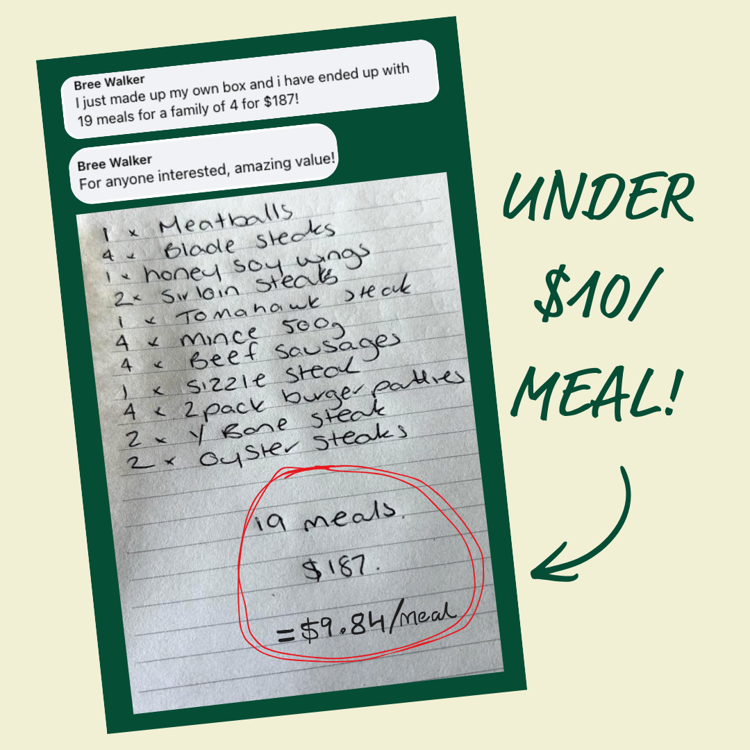 Our Cow Facebook ad: 19 meals for under $10 with Our Cow.