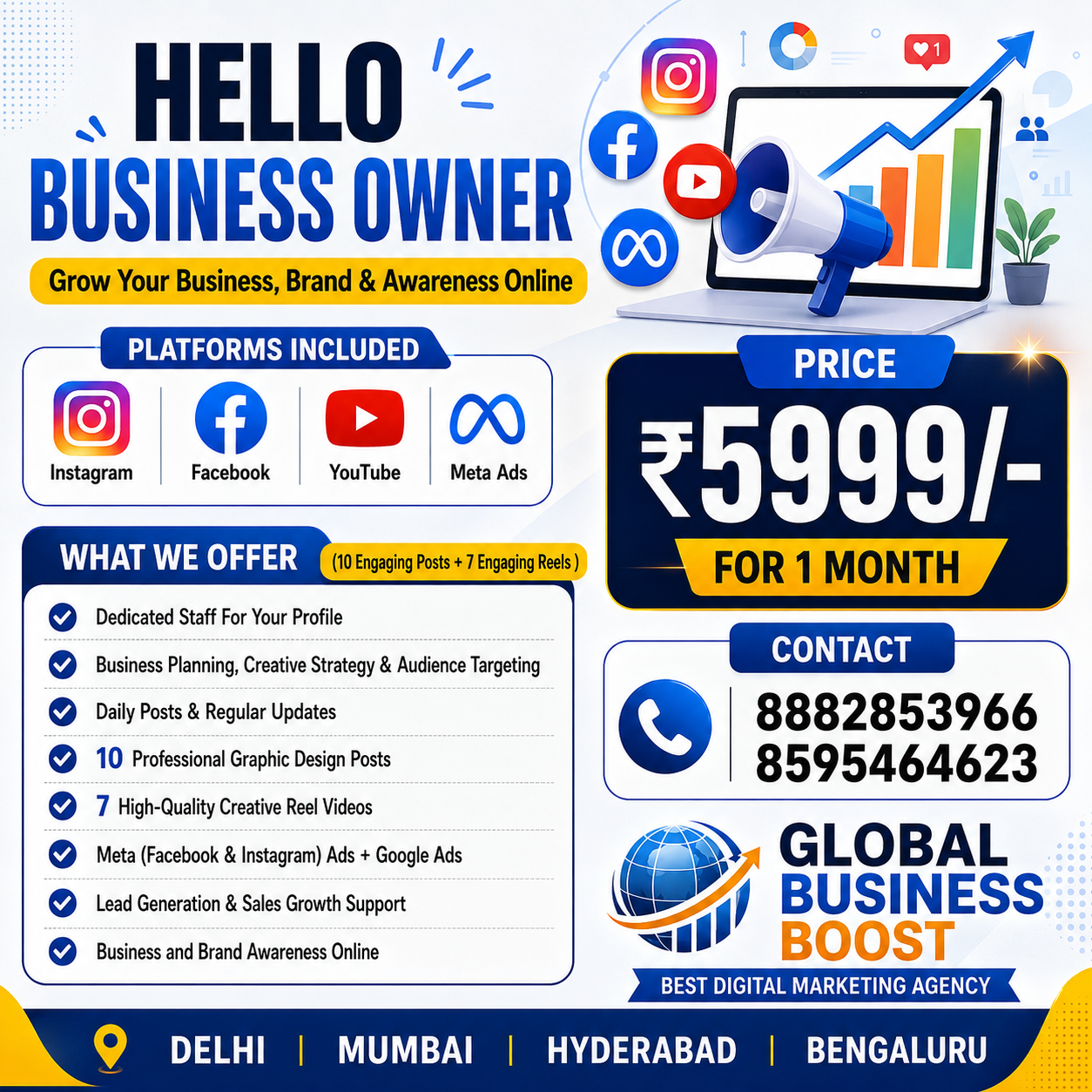Global Business Boost Facebook ad: Social Media Marketing Solution