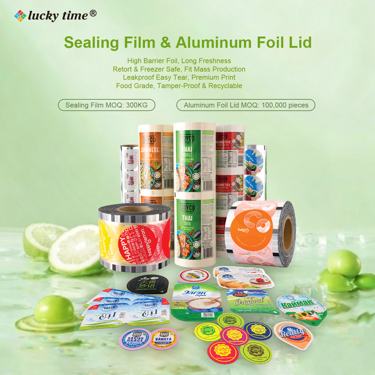 Suzhou Lucky Time Pack Material Co., Ltd. Facebook ad: Sealing Film & Aluminum Foil Lid