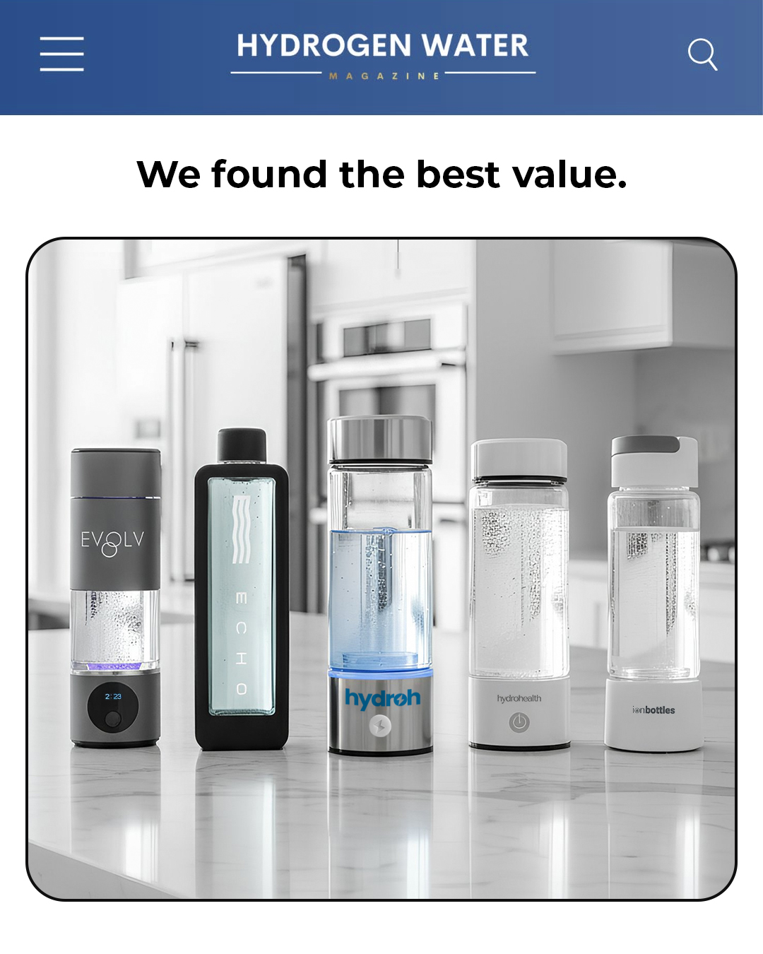 The Hydrogen Water Magazine Facebook ad