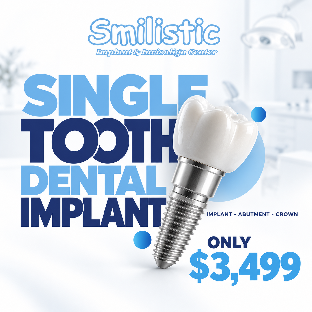 Smilistic Dental Care of Marlborough Facebook ad: Marlborough - Single Tooth Implants at $3,499!