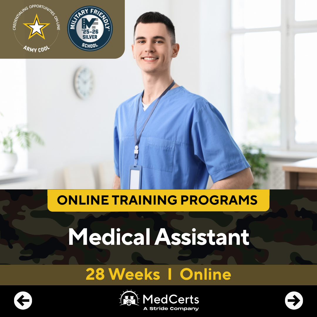 MedCerts Facebook ad: Online Medical Assistant Training