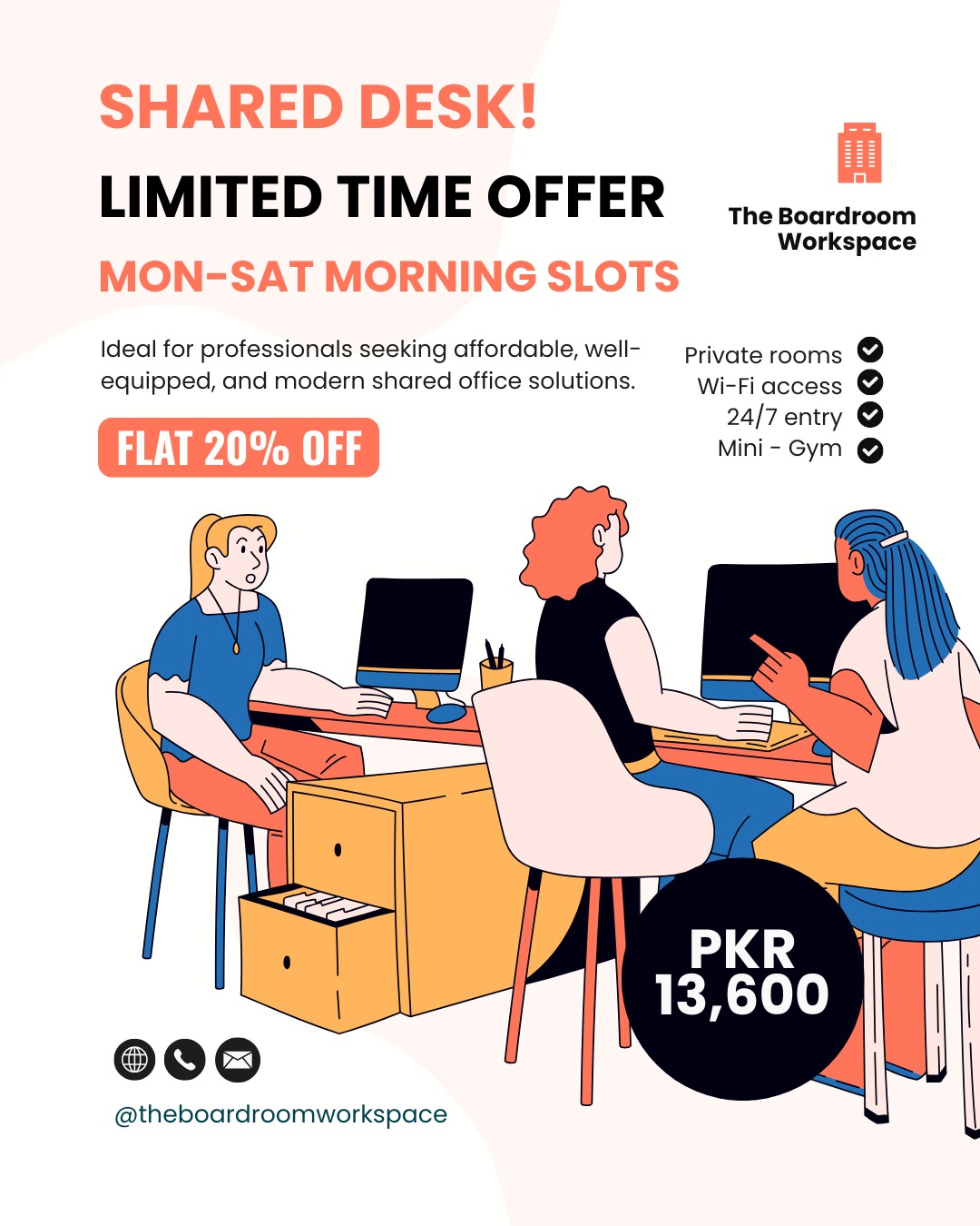 The Boardroom Workspace Facebook ad