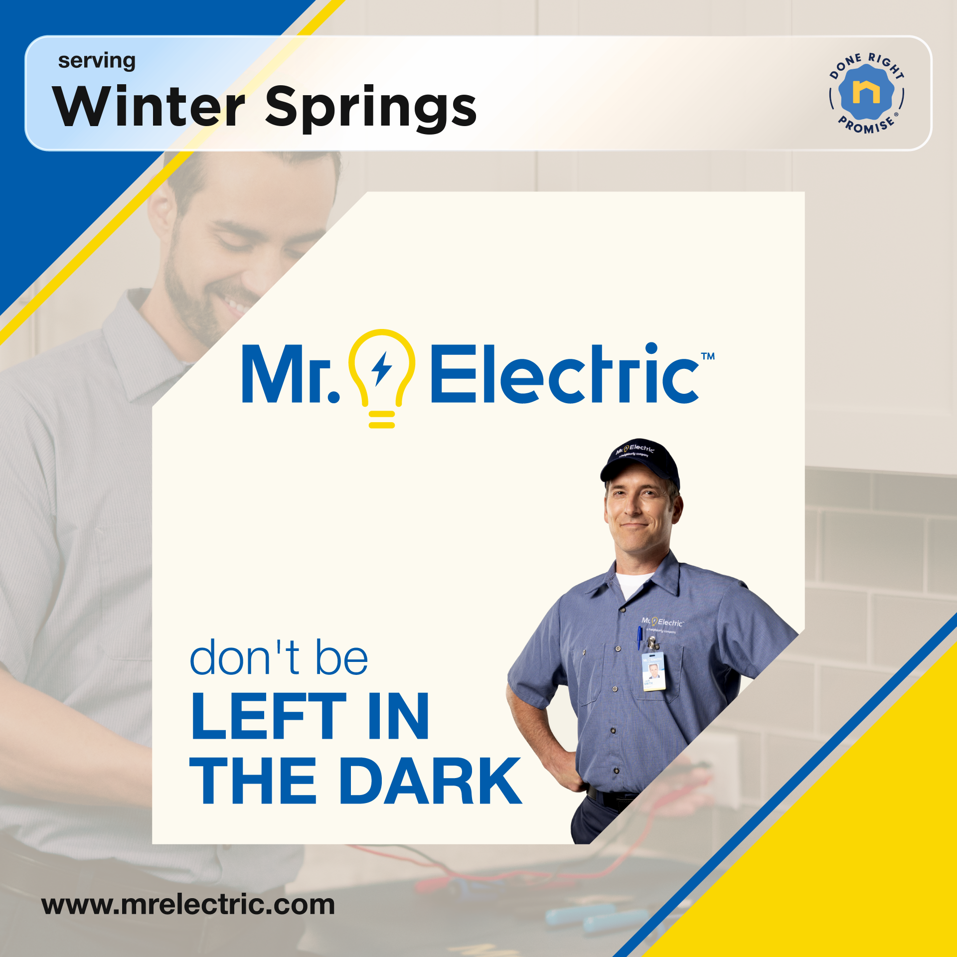 Mr Electric of Winter Park Facebook ad: Mr. Electric Does It Right