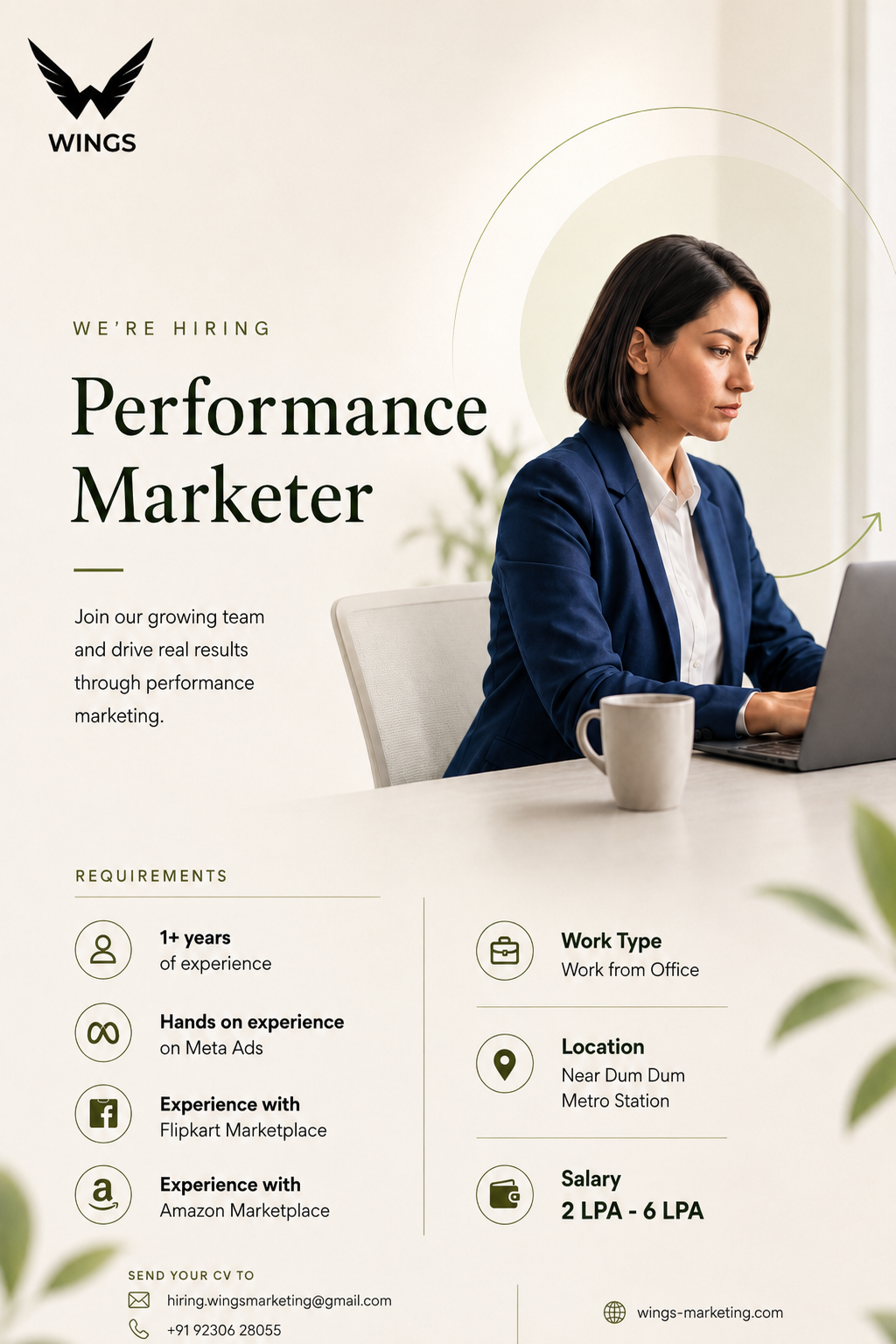 Wings Marketing Insights Facebook ad: Apply only if you've worked in Marketplace Ads