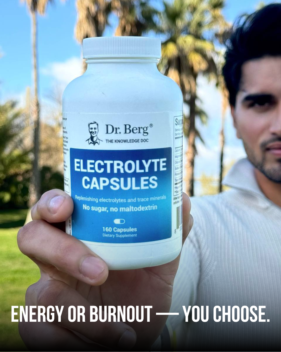 Dr Berg India Facebook ad: TIRED? CRAMPS? DEHYDRATION?