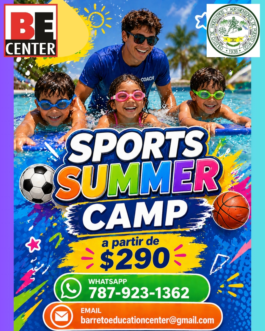 Sports Summer Camp Facebook ad: Sports Summer Camp Actividades educativas y recreativas!