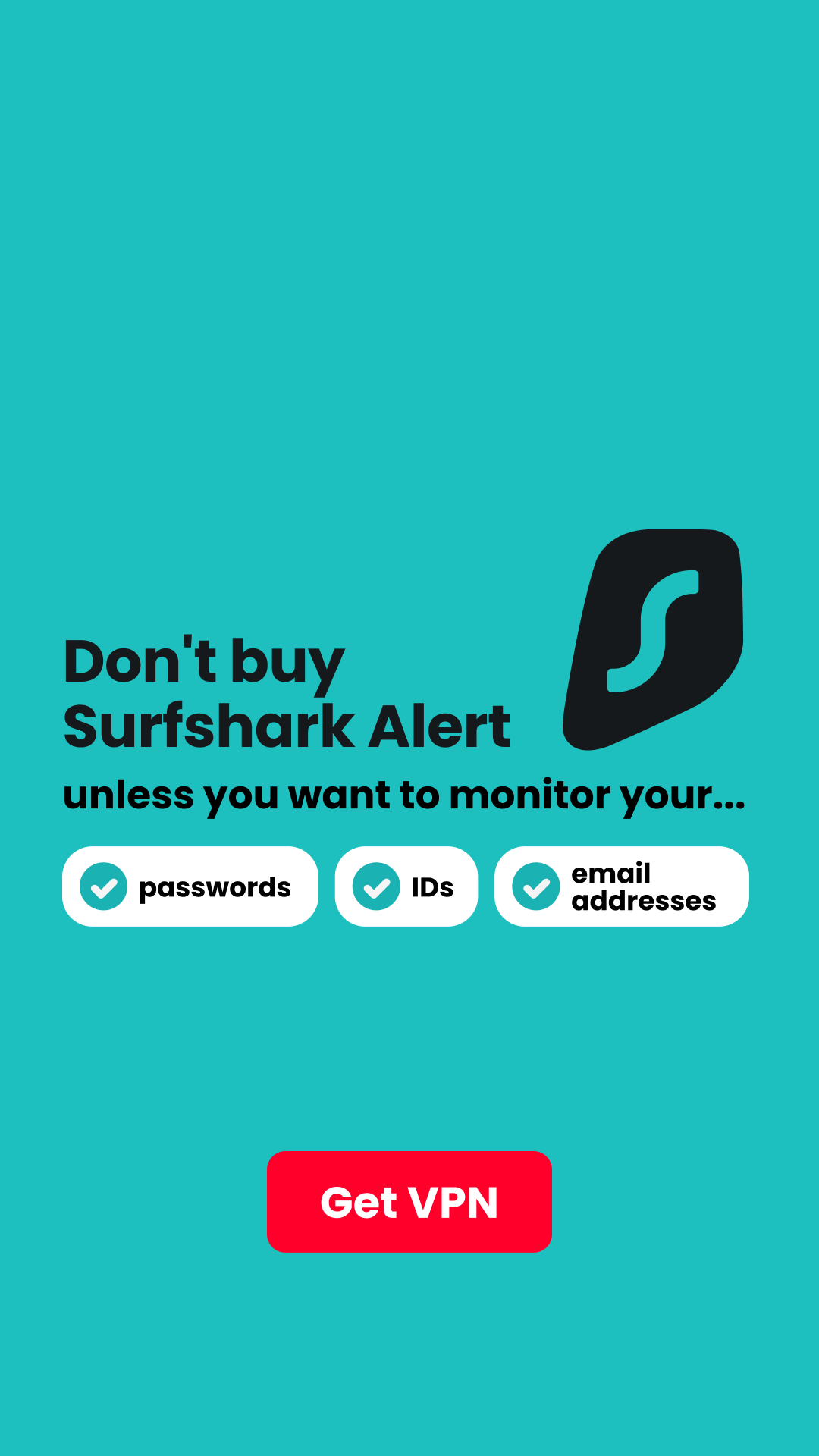 Surfshark Facebook ad