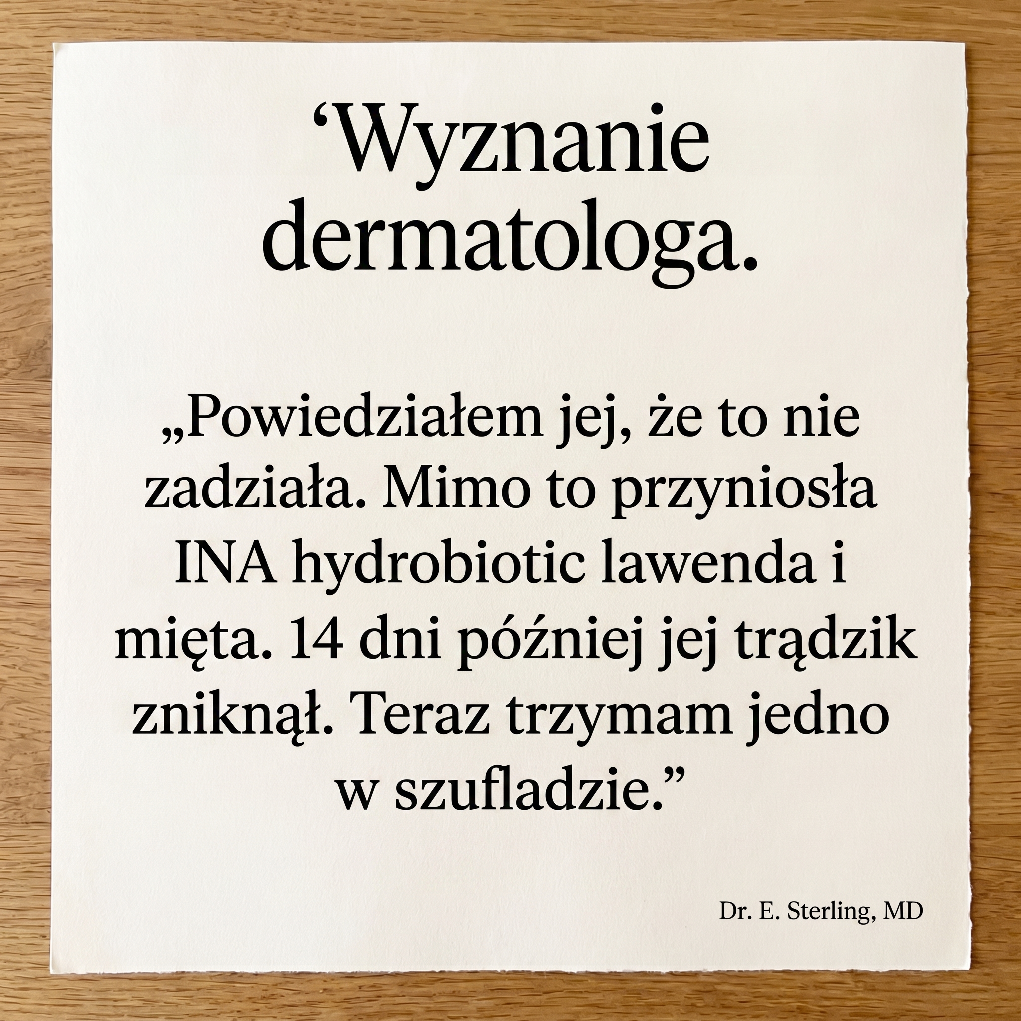 InaEssentials.pl - Kosmetyki Organiczne Facebook ad: Wyznanie dermatolożki, którego się nie spodziewałaś.