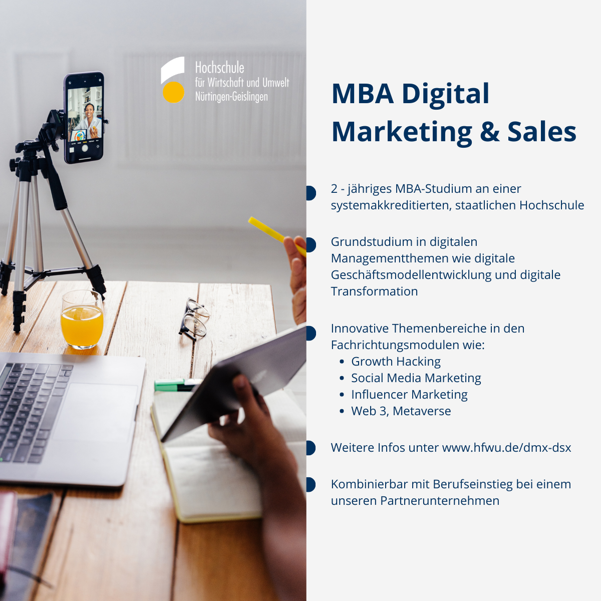 Digital Business School an der HFWU Facebook ad: Möchtest Du Dich im Bereich Digital Marketing &…