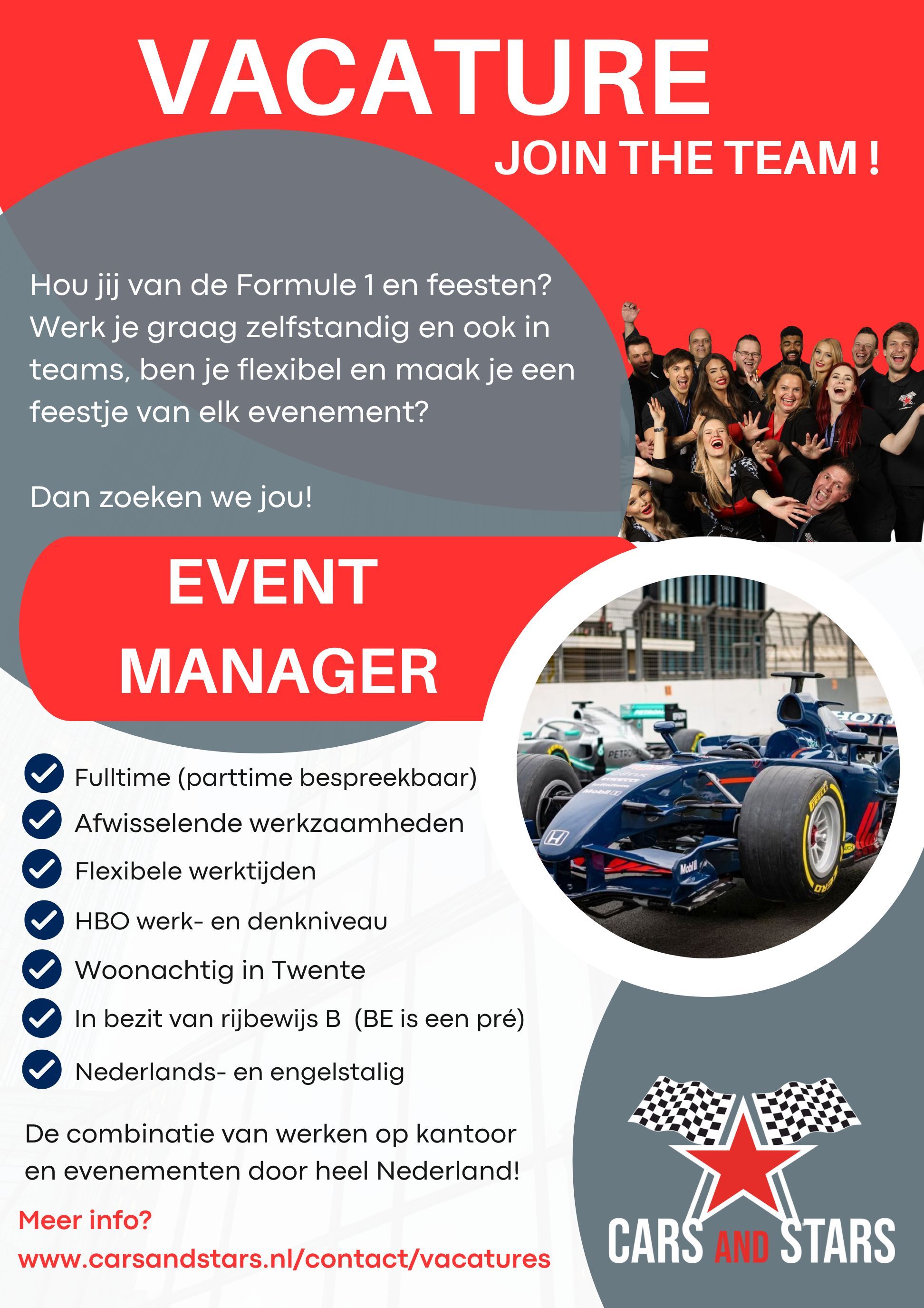 CARS and STARS Events Facebook ad: Ben of ken jij die actieve en spontane…