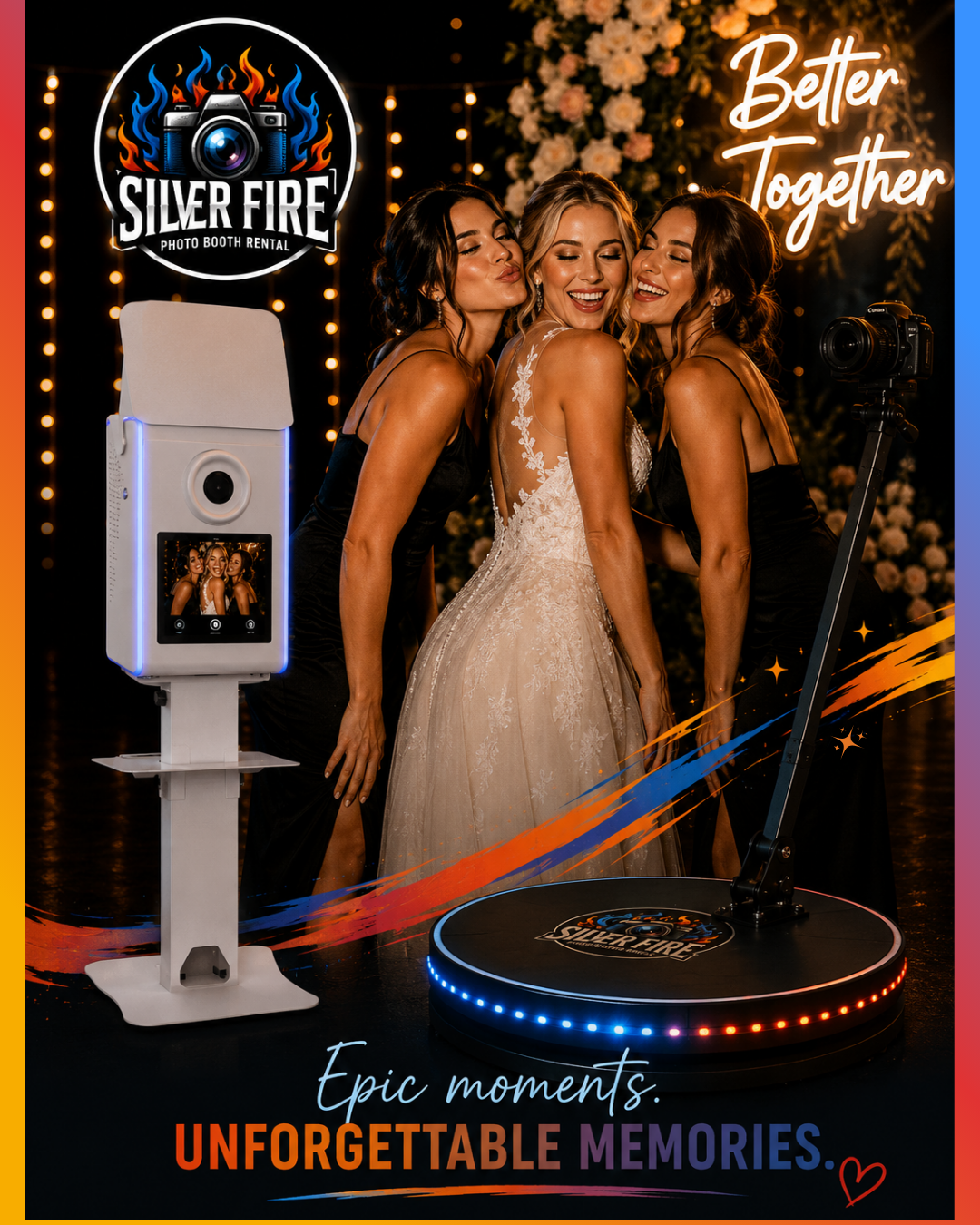 SilverFire Photo Booth Rental Facebook ad: The Wedding Detail Guests Never Stop Talking About