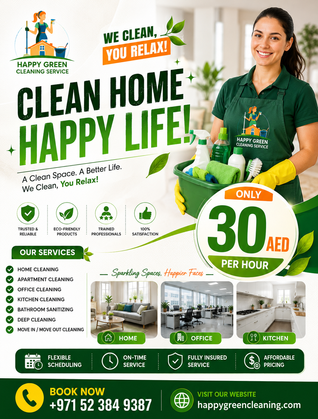 Happy Green Cleaning Services Facebook ad