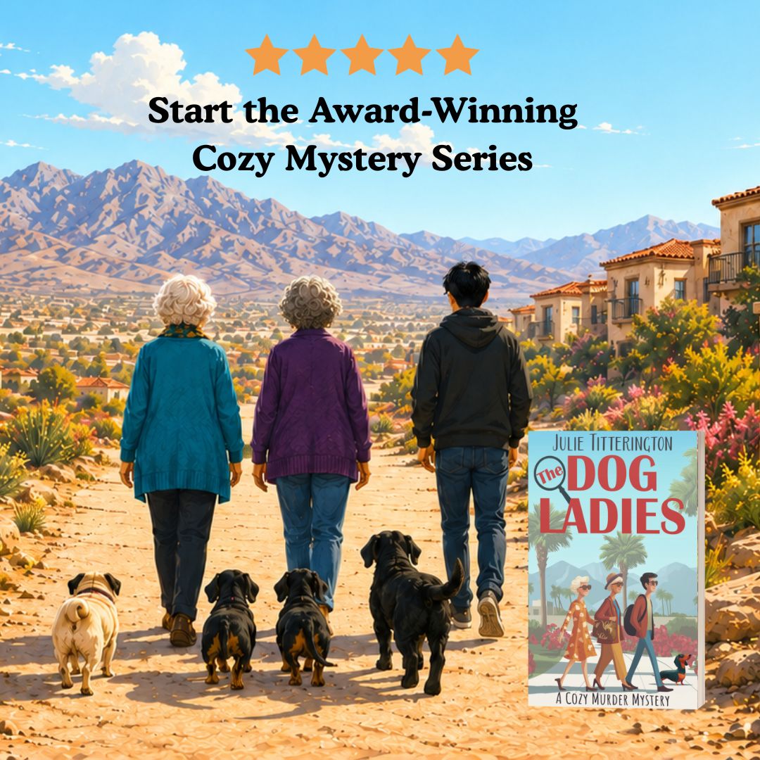 Author Julie Titterington Facebook ad: Meet the Dog Ladies Today